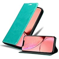 Book Case Compatible with Apple iPhone 13 PRO MAX in Petrol Turquoise - with Magnetic Closure, Stand Function and Card Slot - Wallet Etui Cover Pouch PU Leather Flip