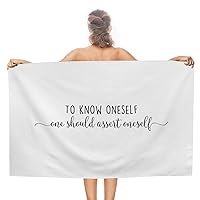 To Know Oneself, One Should Assert Oneself Beach Bath Towel No-Shrink 31x51 Sandproof Microfiber Camping Bathroom Travel Picnic Towels Personalized Religious Adult Bath Towel Wedding Birthday Gift
