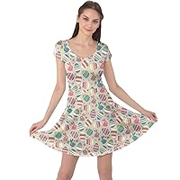 CowCow Womens Alice Wonderland Rabbit Princess Aladdin Drawfs Knee Length Skater Dress with Pockets, XS-5XL