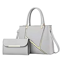 Leather Handbag For Women Trendy 2Pcs Handbag Wallet Set Women's Handbags