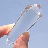 Clear Crystal Wand 24 Sided Vogel Crystal Point 2.36 Inch Double Terminated Crystal Tower Natural Crystal Chakra Quartz Healing Crystal for Chakra Spiritual Meditation Home Decor Gift