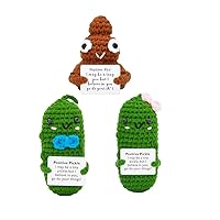 Positive Pickle Poo,Handmade Emotional Support Pickle Cucumber Gift, Emotional Encourage Card for Frineds Coworker Gifts and Party Decorations, Funny Reduce Pressure Toy