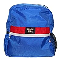 Bali Backpack with 2 side pockets,front pocket,durable,light weight Made in USA (Blue)