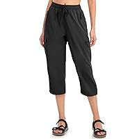 Capri Pants for Women Zip Off UPF50+ Water Resistant Joggers Hiking Cargo Capris Quick Dry Crop Pants Pockets