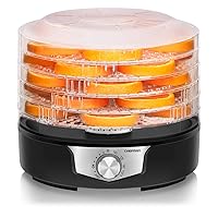 Chefman 5-Tray Food Dehydrator, 11.4-Inch Transparent Trays, Adjustable Temperature Control, Create Dried Snacks For The Family, Prepare Fruits, Jerky, Vegetables, Meats, & Herbs
