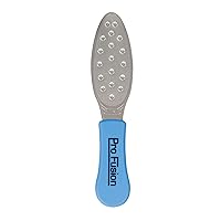 ForPro Pro Fusion Stainless Steel Pedi File - Coarse, Double-Sided Professional Quality - Blue Handle Pedicure File for Heels and Feet - 8.25” L