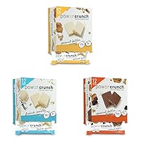 Power Crunch Protein Wafer Bars, Peanut Butter Crème, 1.4 Ounce & Protein Wafer Bars, French Vanilla Creme, 1.4 Ounce & Protein Wafer Bars, Peanut Butter Fudge, 1.4 Ounce