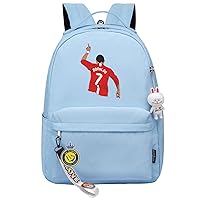Soccer Stars Knapsack Lightweight Novelty Student Bookbag Wear Resistant Casual Daypacks for Teens