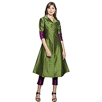 Indian Kurti for Womens With Pant | Art Silk Woven Kurta Partywear Kurtis Dress For Women Tops Tunic