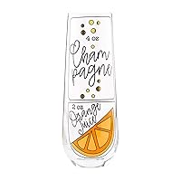 Mud Pie Alcohol Ingredients Brunch Glasses, 1 Count (Pack of 1), Mimosa