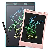 2 Pack LCD Writing Tablet for Kids - Colorful Screen Drawing Board Doodle Scribbler Pad Learning Educational Toy - Gift for 3-6 Years Old Boy Girl Toddlers(8.5inch/12inch)