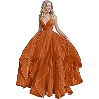 Spaghetti Sparkly Tulle Prom Dresses for Teens Evening Party Formal Gowns Puffy Tieded Sweet 16 Dresses