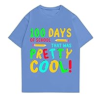 Happy 100 Days of School Shirt Women Teacher Gift Shirts Casual Lightweight Tee Tops 100 Days of School Costume