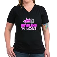 CafePress Bowling Princess Girls T Shirt V-Neck T-Shirt