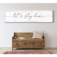 DOLUDO Farmhouse Canvas Art Print Lets Stay Home Sign Poster Painting For Living Room Bedroom Decor Gift Artwork Unframed