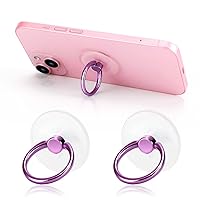 Purple Jsoerpay Clear Phone Ring Holder 2 Pack, Transparent Cell Phone Ring Grip 360°Rotation Finger Ring Stand, Phone Kickstand Compatible with Most of Phones, Tablet and Case