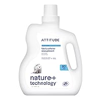 ATTITUDE Laundry Fabric Softener Liquid, Vegan and Naturally Derived Detergent, Plant Based, HE Washing Machine Compatible, Wildflowers, 80 Loads, 67.6 Fl Oz
