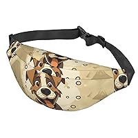 Fanny Pack For Men Women Casual Belt Bag Waterproof Waist Bag Cartoon Dog Bone Running Waist Pack For Travel Sports