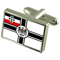 WW1 Navy Ensign Militairy Germany Sterling Silver Flag Cufflinks Engraved Box