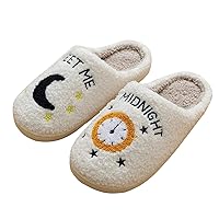 Meet Me at Midnight Merch Slippers - Cute Women's slippers Couple Casual Shoes - Cartoon Fleece Slippers Embroidered Plush Indoor Outdoor Slippers