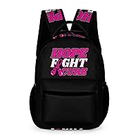 Breast Cancer Awareness Hope Fight Cure Travel Laptop Backpack Durable Computer Bag Daypack for Men Women