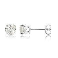 La4ve Diamonds 1/4-2.00 Carat Prong Set Round-cut Natural Diamond Solitaire Stud Earrings (I-J, I2-I3) in 14K White Gold | Fine Jewelry for Women Girls | Gift Box Included