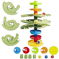 Double Plus Ball Drop Ramp Activity Play Toy - Safe for 9 Months and Up. Challenges Children to Plan Ahead. Fun Educational Game for Boys, Girls & Families