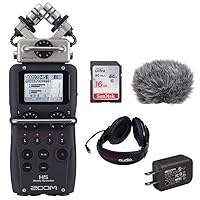 Zoom H5 Handy Recorder Kit with a Custom Windbuster, AD-17 AC Adapter, Closed-Back Stereo Headphones and a 16GB Memory Card