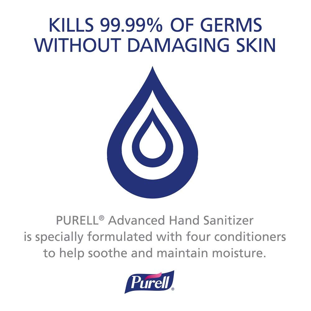 Purell Advanced Hand Sanitizer Refreshing Gel, 1-Liter Flip-Cap Bottle (Pack of 4) - 9683-04