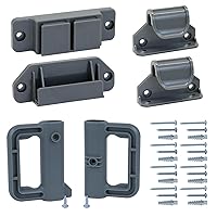 Extra Wide Retractable Baby Gate Replacement Parts Kit (Gray) Retractable Baby Gates Full Set Wall Mount Accessories Retractable Gate Baby Gate Hardware with Brackets, Latches, Hooks, Screws