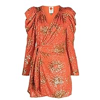 FARM Rio Women's Sunny Mood Orange Sequin Cut Out Midi Dress