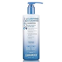 GIOVANNI 2chic Clarifying & Calming Shampoo - Helps Remove Residue, Lemon Balm & Squalane Balance & Hydrate, Detox Shampoo, Sulfate Free, Color Safe - Wintergreen & Blue Tansy, 24 oz