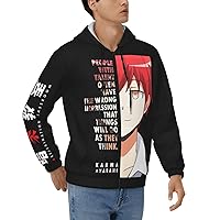 Anime Assassination Classroom Karma Akabane Hoodie Men's Zip Pullover Hooded Long Sleeve Sweatshirt Jacket