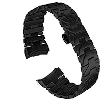 Watch Accessories for Panerai PAM441 111 Series Steel watchband Men's Business Stainless Steel Watch Chain Accessories 24mm (Color : Preto, Size : 24mm)