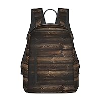 BREAUX Brown Wooden Print Large-Capacity Backpack, Simple And Lightweight Casual Backpack, Travel Backpacks
