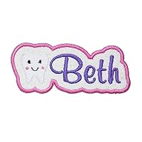 Happy Tooth Name Personalized Patch your choice of sew on patch or iron on patch