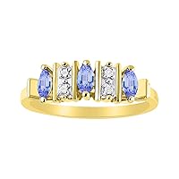 Rings for Women 14K Gold Plated Silver Ring Classic 3 Stone Precious Gemstone and Diamond Ring Jewelry for Women Sterling Silver Rings for Women Girls Ring Size 5,6,7,8,9,10