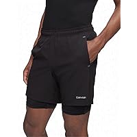 Calvin Klein Two-in-One Solid Tech Shorts