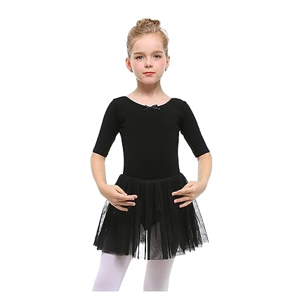 Stelle Puff Sleeve Ballet Leotards for Girls with Sparkly Tutu Skirted Toddler Dance Dress Outfit (Little Kid/Big Kid)