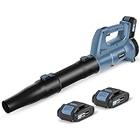 20V Cordless Leaf Blower, Electric Battery Operated Blower with Two Batteries, Dual-Speed Settings and Charger Included, Light Duty for Lawn Care