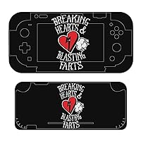 Breaking Hearts and Blasting Farts Funny Sticker for Switch Console and Switch Lite Decal Full Set Wrap Protective Cover