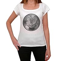 Women's Graphic T-Shirt Morgan Dollar Eco-Friendly Ladies Limited Edition Short Sleeve Tee-Shirt Vintage