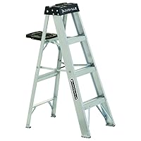 Louisville Ladder AS3004 Aluminum 4-Foot Ladder 300-Pound Duty Rating, 4 Feet
