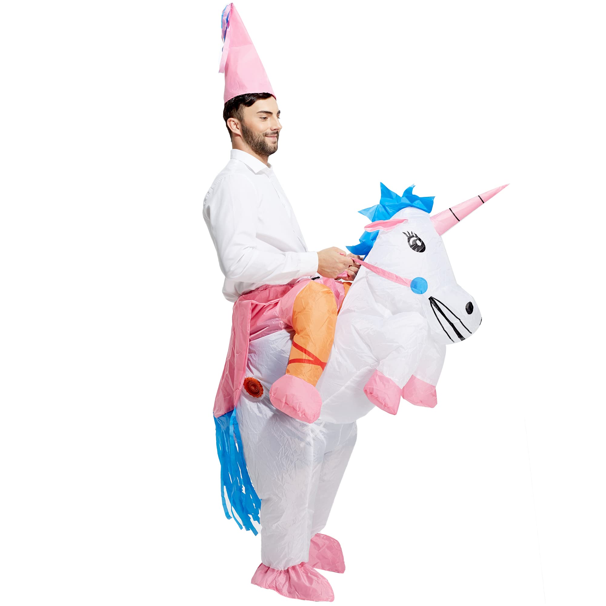 TOLOCO Inflatable Costume for Adults, Blow up Costume, Men Halloween Costume, Inflatable Unicorn Costume for Adult