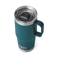 YETI Rambler 20 oz Travel Mug, Stainless Steel, Vacuum Insulated with Stronghold Lid, Agave Teal
