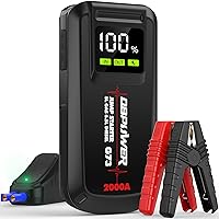 DBPOWER Jump Starter 2000A Peak Portable Car Jump Starter for Up to 8.0L Gas and 6.5L Diesel Engines, 12V Lithium Battery Booster Pack with 2.5