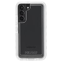 Pelican Voyager Series - Samsung Galaxy S22 Case [Wireless Charging Compatible] [Anti-Yellowing] Heavy Duty Rugged Phone Case With Belt Clip Holster Kickstand [18FT MIL-Grade Drop Protection] - Clear
