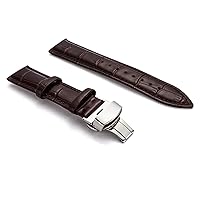 22mm Genuine Leather Watch Band Strap Fits Brown Deployment-14