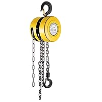 VEVOR Hand Chain Hoist, 2200 lbs /1 Ton Capacity Chain Block, 20ft/6m Lift Manual Hand Chain Block, Manual Hoist w/Industrial-Grade Steel Construction for Lifting Good in Transport & Workshop, Yellow