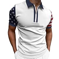 Men's 1776 Independence Day Polo Shirt Short Sleeve Military Tactical Tees Seaside Beach Holiday 3D Digital